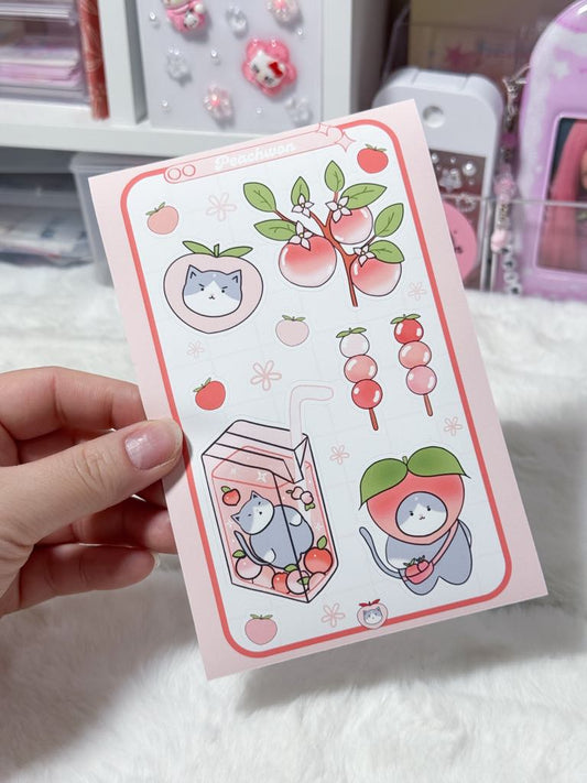 Peach Cat Sticker Sheet